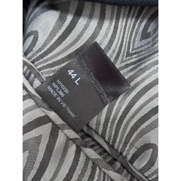 Haggar Mens Blazer Jacket Sz 44L Navy Blue 2 Button Polyester Rayon Sport Coat - Picture 5 of 7